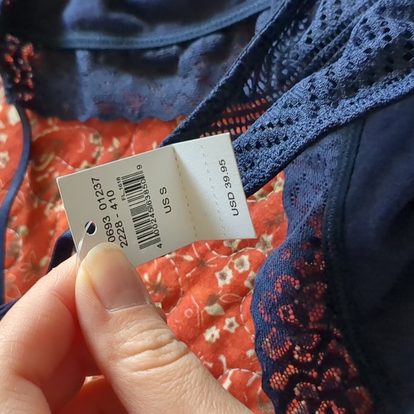 Aerie Pointelle Style Mesh Navy Bodysuit - Picture 4 of 8